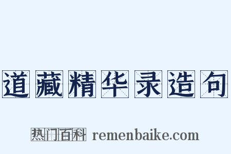 道藏精华录造句是什么意思的图片